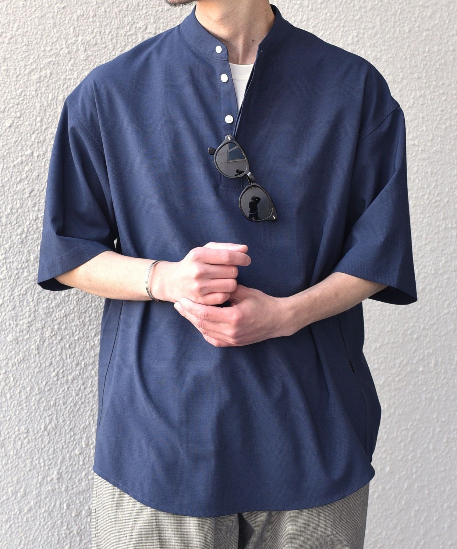 【シップス/SHIPS / MEN】のSHIPS any 吸水速乾 Rapidry バンドスキッパー プルオーバー シャツ(セットアップ対応) インテリア・キッズ・メンズ・レディースファッション・服の通販 founy(ファニー) 　ファッション　Fashion　メンズファッション　MEN　トップス・カットソー　Tops/Tshirt/Men　シャツ　Shirts　シンプル　Simple　ジャケット　Jacket　スキッパー　Skipper　スピンドル　Spindle　セットアップ　Set Up　リラックス　Relax　エレガント 上品　Elegant　吸水　Water Absorption　夏　Summer　軽量　Lightweight　ダークブルー|ID: prp329100004540692 ipo3291000000032082623