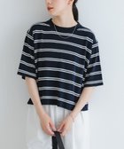 【アーバンリサーチ/URBAN RESEARCH】のnew basic ハイゲージニットTシャツ NAVY×OFF|ID: prp329100004540697 ipo3291000000032373339
