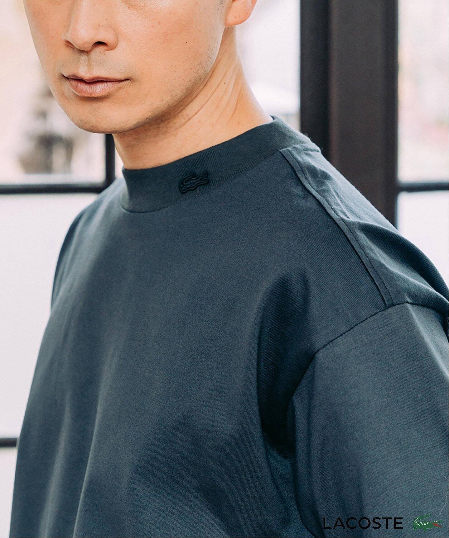【エディフィス/EDIFICE / MEN】のLACOSTE (ラコステ) 別注 モックネック Tシャツ インテリア・キッズ・メンズ・レディースファッション・服の通販 founy(ファニー) 　ファッション　Fashion　メンズファッション　MEN　カーディガン　Cardigan　ジャケット　Jacket　人気　Popularity　バランス　Balance　フランス　France　別注　Special Order　モックネック　Mock Neck　リラックス　Relax　エレガント 上品　Elegant　グレーB|ID: prp329100004540702 ipo3291000000032137035