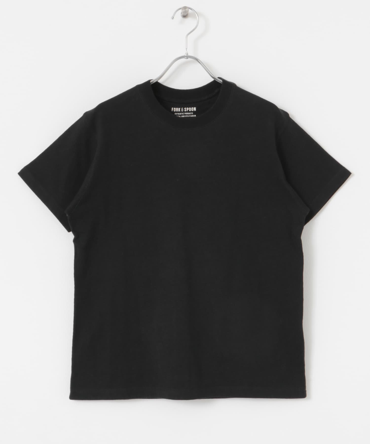 【アーバンリサーチ ドアーズ/URBAN RESEARCH DOORS】のFORK SPOON リサイクルコットンショートスリーブTシャツ インテリア・キッズ・メンズ・レディースファッション・服の通販 founy(ファニー) 　ファッション　Fashion　レディースファッション　WOMEN　トップス・カットソー　Tops/Tshirt　シャツ/ブラウス　Shirts/Blouses　ロング / Tシャツ　T-Shirts　2025年　2025　2025春夏・S/S　Ss,Spring/Summer,2025　カーディガン　Cardigan　サロペット　Overalls　シンプル　Simple　スタンダード　Standard　ベーシック　Basic　夏　Summer　S/S・春夏　Ss・Spring/Summer　BLACK|ID: prp329100004540706 ipo3291000000032082698