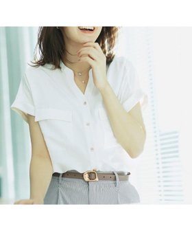【インデックス/INDEX】のダブルポケットスキッパーブラウス【洗濯機洗い可/イージーアイロン】 人気、トレンドファッション・服の通販 founy(ファニー) ファッション Fashion レディースファッション Fashion for Women トップス・カットソー Cut & Sew Tops シャツ・ブラウス・オフィスカジュアル Elegant Blouses & Button-Ups サテン Satin, Glossy Fabric シンプル Simple, Minimal ダブル Double, Double-Breasted フロント Front, Front Design ポケット Pocket, Pocket Detail おすすめ Recommended / Our Picks 夏 Summer エレガント 上品 Elegant |ID:prp329100004540745