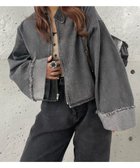 【ジュノア/JUNOAH】のデニムオーバーサイズショートジャケット ブラック|ID: prp329100004540771 ipo3291000000032665996