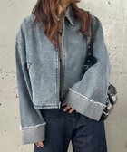 【ジュノア/JUNOAH】のデニムオーバーサイズショートジャケット ブルー|ID: prp329100004540771 ipo3291000000032666000