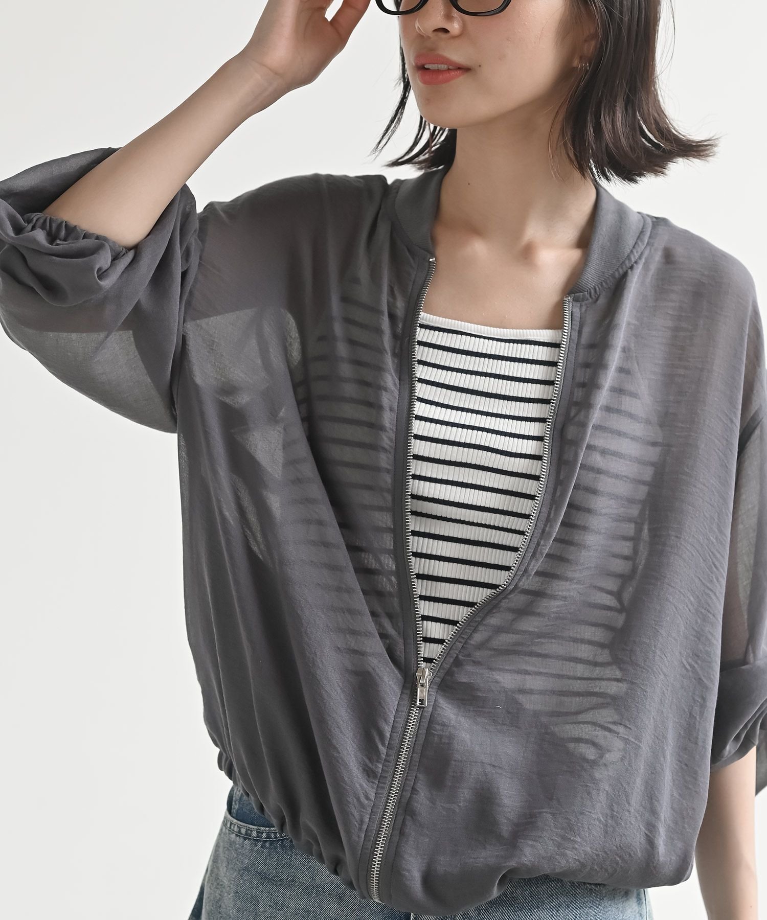 【アールピーエス/rps】のエステルボイルシアーブルゾン インテリア・キッズ・メンズ・レディースファッション・服の通販 founy(ファニー) 　ファッション　Fashion　レディースファッション　Fashion for Women　アウター　Coat / Outerwear Collection　ブルゾンジャケット・スポーティアウター　Blouson Jackets　シンプル　Simple, Minimal　再入荷　Restock / Back in Stock　チャコールグレー|ID: prp329100004540777 ipo3291000000032720479
