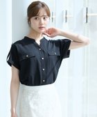 【アンデミュウ/Andemiu】のキンボタンサファリシャツ 人気、トレンドファッション・服の通販 founy(ファニー) ファッション Fashion レディースファッション Fashion for Women トップス・カットソー Cut & Sew Tops シャツ・ブラウス・オフィスカジュアル Elegant Blouses & Button-Ups おすすめ Recommended / Our Picks スキッパー Skipper, Open Collar デニム Denim, Jeans Material ハーフ Half, Half-Length フレア Flare, Flared フレンチ French, French Style ボトム Bottoms, Lower Wear ポケット Pocket, Pocket Detail 夏 Summer thumbnail ブラック|ID: prp329100004540801 ipo3291000000032715171