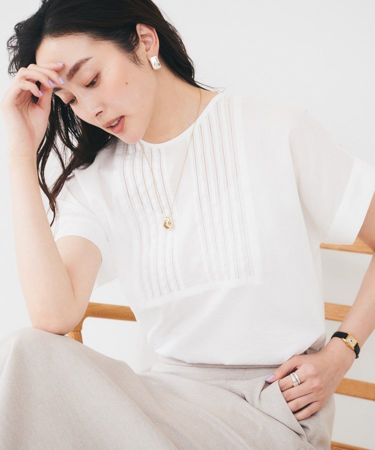 【アンタイトル/UNTITLED】の【シアー/洗える】コットンピンタックブラウス 人気、トレンドファッション・服の通販 founy(ファニー) 　ファッション　Fashion　レディースファッション　Ladies' Fashion Online　トップス・カットソー　Tops/Tshirt　シャツ/ブラウス　Shirts/Blouses　おすすめ　Recommend　シアー　Sheer　スリーブ　Sleeve　トレンド　Trend　フェミニン　Feminine　フレンチ　French　エレガント 上品　Elegant　今季　This Season　洗える　Washable　 other-1|ID: prp329100004540809 ipo3291000000032644353