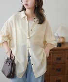 【ディスコート/Discoat】のシアー黒釦ビッグシャツ 人気、トレンドファッション・服の通販 founy(ファニー) ファッション Fashion レディースファッション WOMEN トップス・カットソー Tops/Tshirt シャツ/ブラウス Shirts/Blouses なめらか Smooth シアー Sheer スリット Slit ビッグ Big ポケット Pocket thumbnail エクリュ|ID: prp329100004540838 ipo3291000000032237040