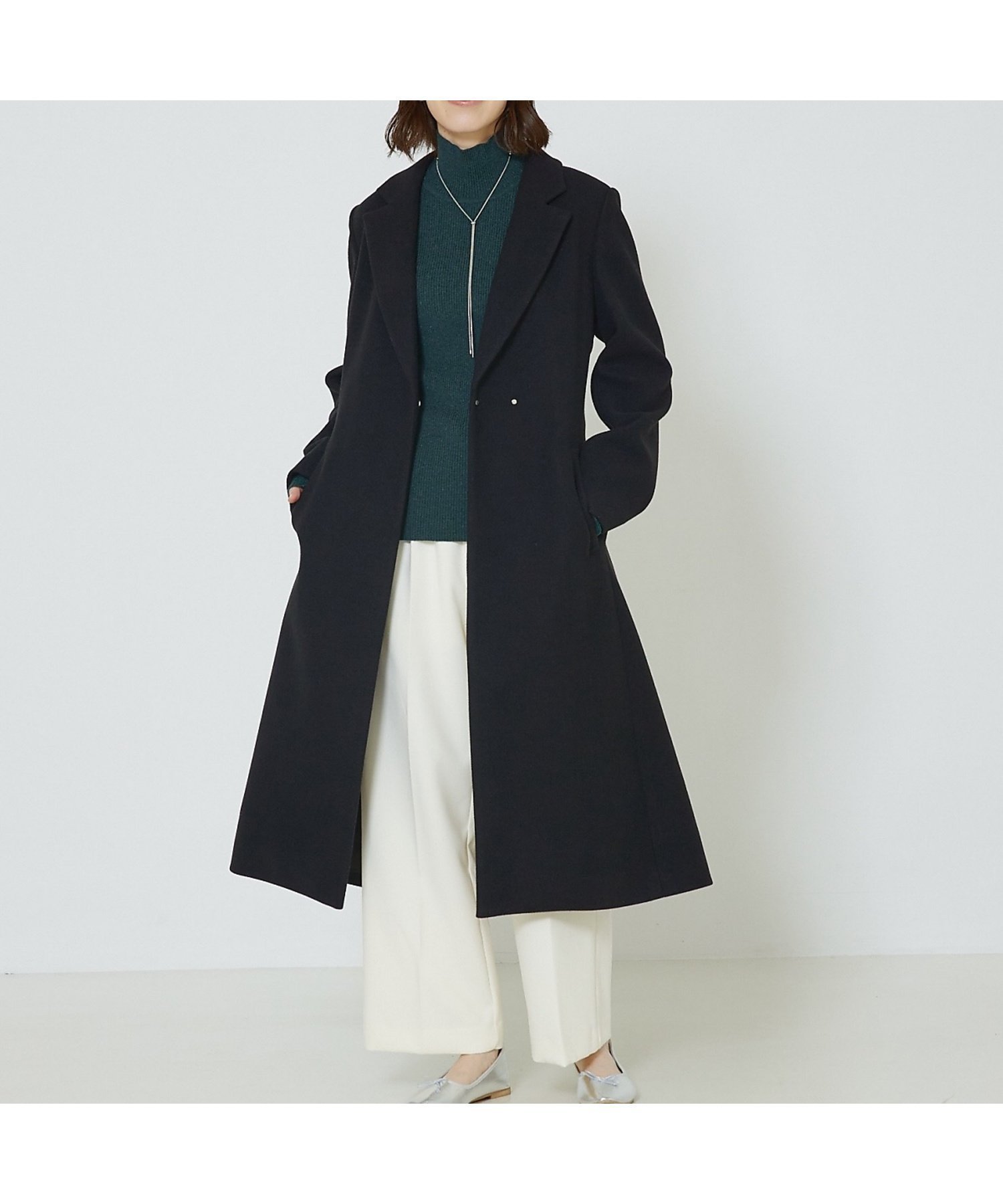 【アバハウスマヴィ/abahouse mavie】のベルト付きロングコート インテリア・キッズ・メンズ・レディースファッション・服の通販 founy(ファニー) 　ファッション　Fashion　レディースファッション　WOMEN　アウター　Coat Outerwear　コート　Coats　ベルト　Belts　ガウン　Gown　シンプル　Simple　ストレート　Straight　デニム　Denim　ポケット　Pocket　ロング　Long　エレガント 上品　Elegant　ブラック|ID: prp329100004540850 ipo3291000000032083411