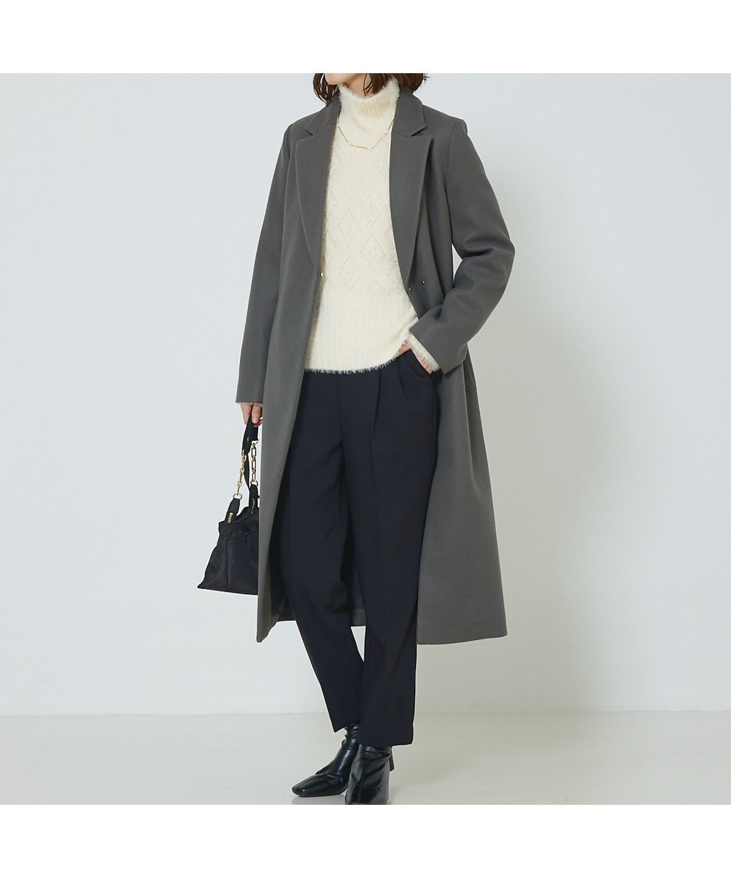 【アバハウスマヴィ/abahouse mavie】のベルト付きロングコート インテリア・キッズ・メンズ・レディースファッション・服の通販 founy(ファニー) 　ファッション　Fashion　レディースファッション　WOMEN　アウター　Coat Outerwear　コート　Coats　ベルト　Belts　ガウン　Gown　シンプル　Simple　ストレート　Straight　デニム　Denim　ポケット　Pocket　ロング　Long　エレガント 上品　Elegant　グレー|ID: prp329100004540850 ipo3291000000032083412