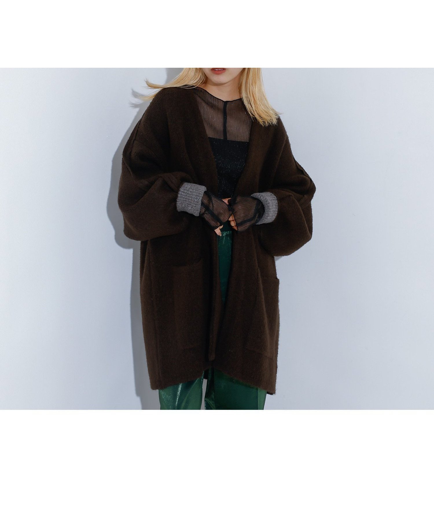 【ノミネ/NOMINE】の袖ボリュームニットコート インテリア・キッズ・メンズ・レディースファッション・服の通販 founy(ファニー) 　ファッション　Fashion　レディースファッション　Fashion for Women　アウター　Coat / Outerwear Collection　コート・ロングコート・ピーコート　Long Coats, Peacoats & More　シンプル　Simple, Minimal　人気　Popular, Best Seller　定番　Standard, Basic Item　A/W・秋冬　Autumn/Winter　羽織　Haori, Light Jacket　防寒　Cold Protection, Winter-Ready　ブラウン|ID: prp329100004540855 ipo3291000000033515533