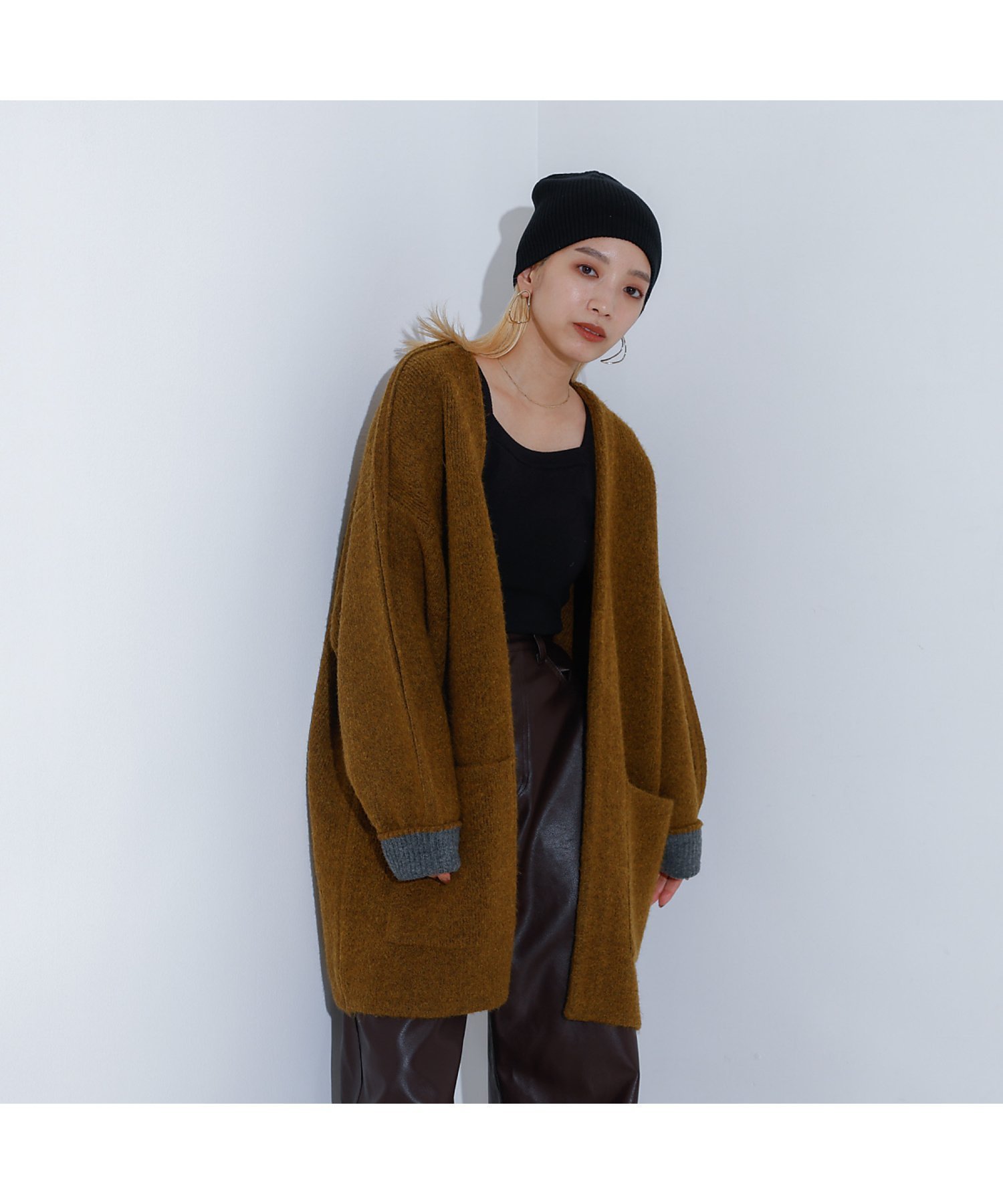 【ノミネ/NOMINE】の袖ボリュームニットコート インテリア・キッズ・メンズ・レディースファッション・服の通販 founy(ファニー) 　ファッション　Fashion　レディースファッション　Fashion for Women　アウター　Coat / Outerwear Collection　コート・ロングコート・ピーコート　Long Coats, Peacoats & More　シンプル　Simple, Minimal　人気　Popular, Best Seller　定番　Standard, Basic Item　A/W・秋冬　Autumn/Winter　羽織　Haori, Light Jacket　防寒　Cold Protection, Winter-Ready　マスタード|ID: prp329100004540855 ipo3291000000033515543