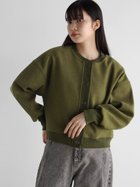 【ラシュッド/LASUD】のフェルトコンパクトブルゾン ダークオリーブ|ID: prp329100004540873 ipo3291000000032083536