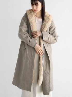 【ラシュッド/LASUD】のファーフーデッドモッズロングアウター 人気、トレンドファッション・服の通販 founy(ファニー) ファッション Fashion レディースファッション WOMEN アウター Coat Outerwear インナー Inner リュクス Luxe ロング Long エレガント 上品 Elegant 防寒 Cold Protection |ID:prp329100004540878