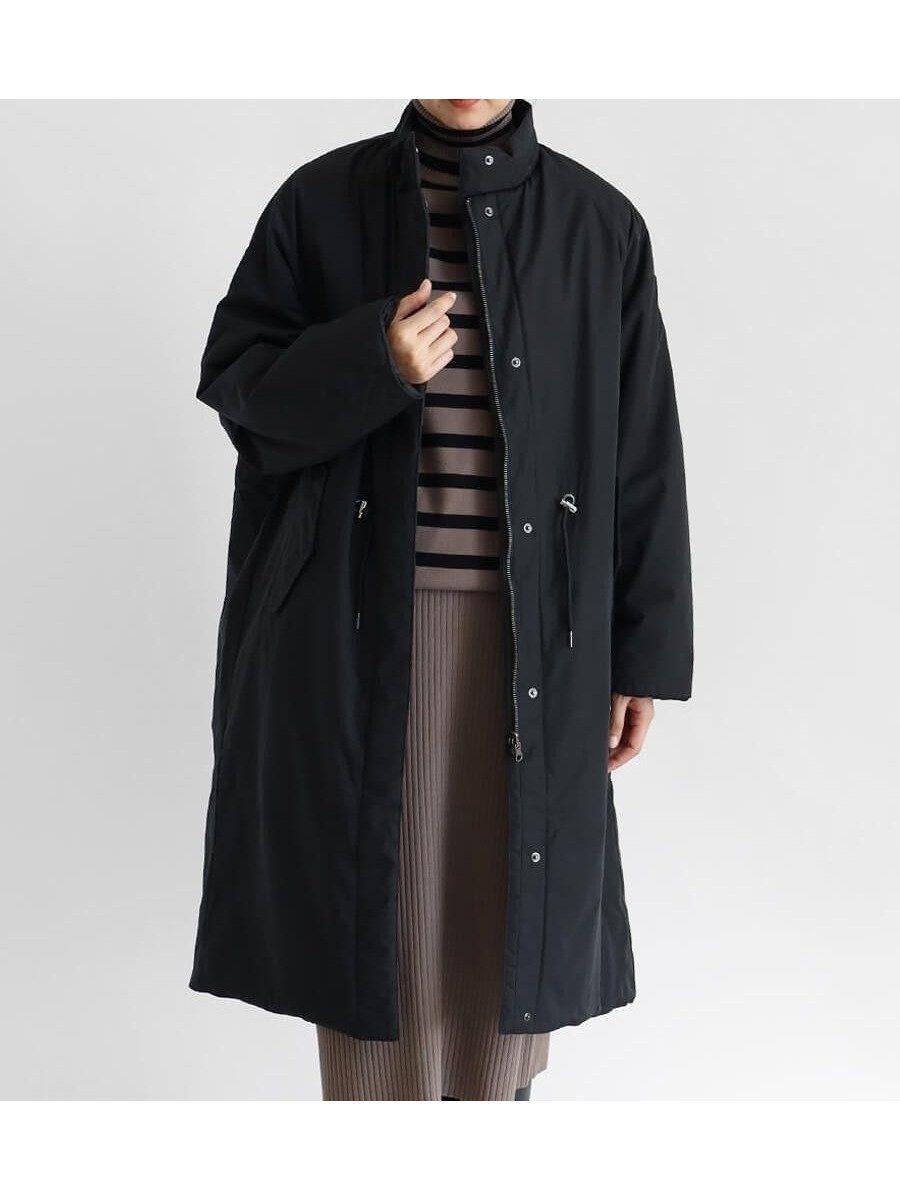【ラシュッド/LASUD】のリバーシブルスタンドカラーコート インテリア・キッズ・メンズ・レディースファッション・服の通販 founy(ファニー) 　ファッション　Fashion　レディースファッション　WOMEN　アウター　Coat Outerwear　コート　Coats　キルティング　Quilting　スタンド　Stand　プレーン　Plane　リバーシブル　Reversible　ロング　Long　今季　This Season　定番　Standard　ブラック|ID: prp329100004540880 ipo3291000000032083559