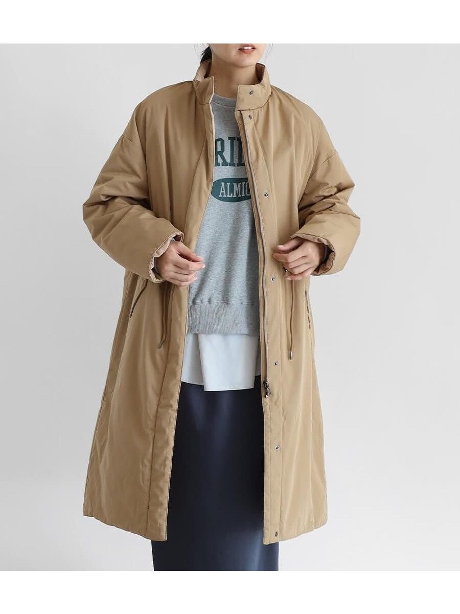 【ラシュッド/LASUD】のリバーシブルスタンドカラーコート インテリア・キッズ・メンズ・レディースファッション・服の通販 founy(ファニー) 　ファッション　Fashion　レディースファッション　WOMEN　アウター　Coat Outerwear　コート　Coats　キルティング　Quilting　スタンド　Stand　プレーン　Plane　リバーシブル　Reversible　ロング　Long　今季　This Season　定番　Standard　キャメル|ID: prp329100004540880 ipo3291000000032083560