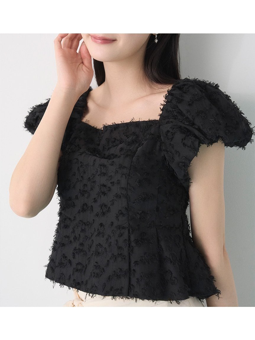 【セルフォード/CELFORD】のオフショルショートブラウス インテリア・キッズ・メンズ・レディースファッション・服の通販 founy(ファニー) 　ファッション　Fashion　レディースファッション　WOMEN　トップス・カットソー　Tops/Tshirt　シャツ/ブラウス　Shirts/Blouses　オフショル　Off Shoulder　オフショルダー　Off Shoulder　シェイプ　Shape　シャーリング　Shirring　ショート　Short　スリーブ　Sleeve　プリント　Print　ペプラム　Peplum　エレガント 上品　Elegant　夏　Summer　BLK[009]|ID: prp329100004540904 ipo3291000000032083650