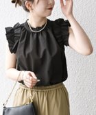 【シップス フォー ウィメン/SHIPS】のSHIPS any 洗濯機可能 ミニサッカー フリル スタンドカラー シャツ ブラウス ブラウン|ID:prp329100004540918