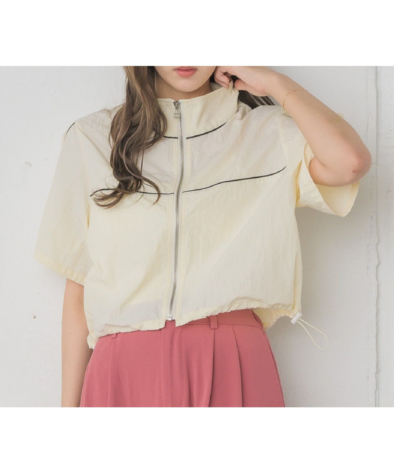 【レトロガール/RETRO GIRL】のメッシュ切り替えナイロンBZ インテリア・キッズ・メンズ・レディースファッション・服の通販 founy(ファニー) 　ファッション　Fashion　レディースファッション　WOMEN　サマー　Summer　ジャケット　Jacket　デニム　Denim　トレンド　Trend　ブルゾン　Blouson　ベーシック　Basic　メッシュ　Mesh　ワンポイント　One Point　半袖　Short Sleeve　夏　Summer　定番　Standard　エクリュ|ID: prp329100004540922 ipo3291000000032083740