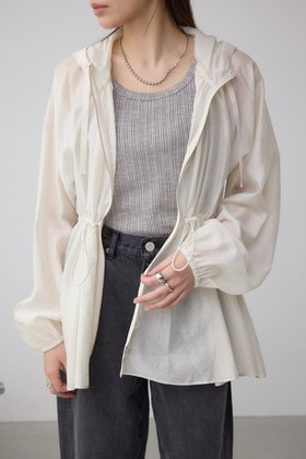 【アズール バイ マウジー/AZUL by moussy】のシアーミドル丈ドロストブルゾン 人気、トレンドファッション・服の通販 founy(ファニー) ファッション Fashion レディースファッション WOMEN アウター Coat Outerwear ブルゾン Blouson/Jackets スリーブ Sleeve デニム Denim バルーン Balloon フレア Flare ミドル Middle |ID:prp329100004540931
