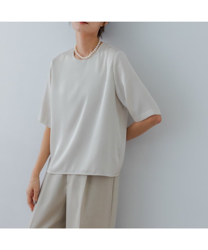 【アーバンリサーチ/URBAN RESEARCH】のハーフスリーブサテンブラウス インテリア・キッズ・メンズ・レディースファッション・服の通販 founy(ファニー) https://founy.com/ ファッション Fashion レディースファッション Ladies' Fashion Online トップス・カットソー Tops/Tshirt シャツ/ブラウス Shirts/Blouses 2025年 2025 2025春夏・S/S Ss,Spring/Summer,2025 サテン Satin ジャケット Jacket デニム Denim ネックレス Necklace ボックス Box エレガント 上品 Elegant ビジネス 仕事 通勤 Business 夏 Summer S/S・春夏 Ss・Spring/Summer |ID: prp329100004540932 ipo3291000000032661223