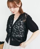 【ルクールブラン/le.coeur blanc】の《追加生産決定!》チュール刺繍ハーフスリーブカーディガン ブラック|ID: prp329100004540976 ipo3291000000032212023