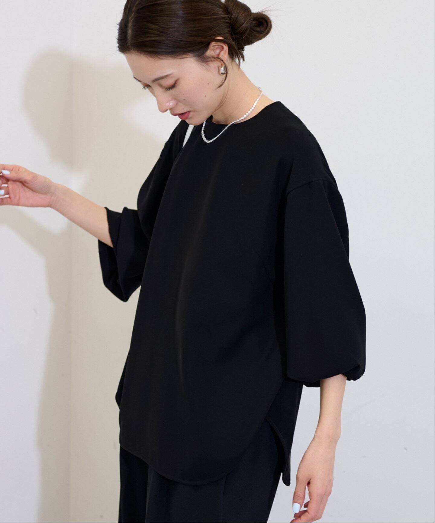 【フレームワーク/FRAMeWORK】のダブルクロスデザイントップス インテリア・キッズ・メンズ・レディースファッション・服の通販 founy(ファニー) 　ファッション　Fashion　レディースファッション　WOMEN　トップス・カットソー　Tops/Tshirt　ギャザー　Gather　コンパクト　Compact　セットアップ　Set Up　ダブル　Double　ツイル　Twill　フレア　Flare　ブラック|ID: prp329100004540995 ipo3291000000032084097