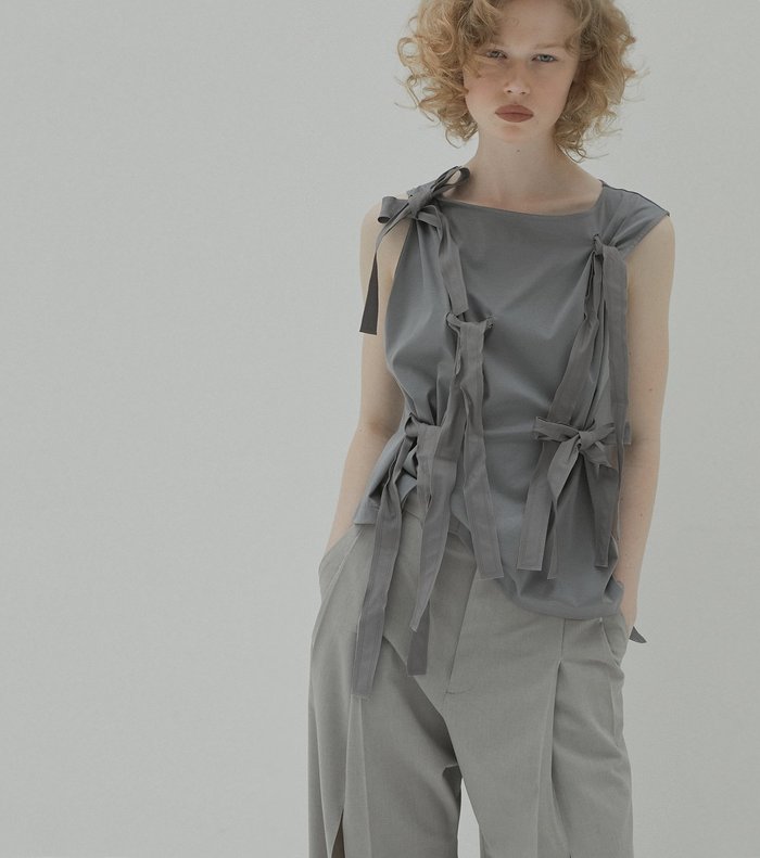 【ルシェル ブルー/LE CIEL BLEU】のタンクwボウ / Tank w/Bows インテリア・キッズ・メンズ・レディースファッション・服の通販 founy(ファニー) https://founy.com/ ファッション Fashion レディースファッション WOMEN シェイプ Shape ジャージー Jersey タンク Tank リボン Ribbon |ID: prp329100004541013 ipo3291000000032084199
