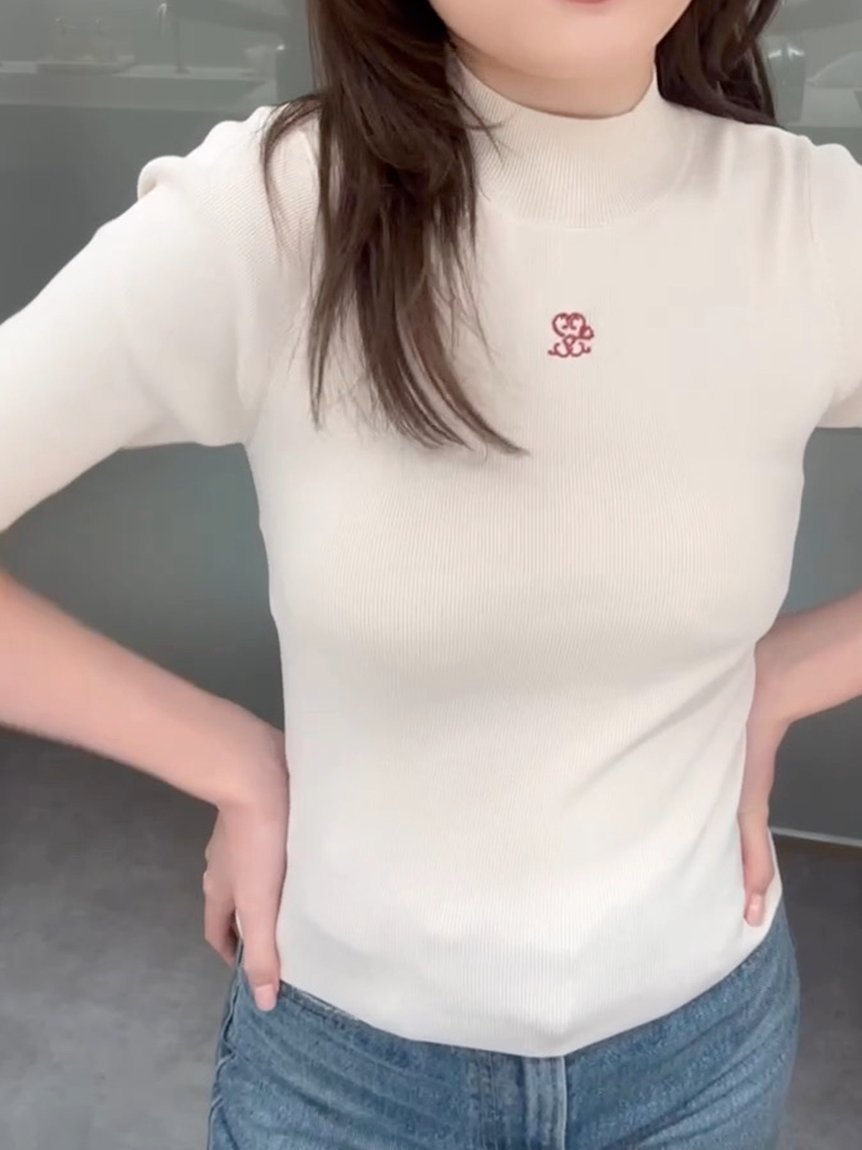 【スナイデル/SNIDEL】の【WEB限定】ワンポイントニットトップス インテリア・キッズ・メンズ・レディースファッション・服の通販 founy(ファニー) 　ファッション　Fashion　レディースファッション　Fashion for Women　トップス・カットソー　Cut & Sew Tops　ニット　Knit Tops & Sweaters　インナー　Innerwear　コンパクト　Compact, Small Size　ストーン　Stone, Gem-Like　スペシャル　Special, Limited Edition　センター　Center, Center Line　ハイネック　High Neck, Mock Neck　フィット　Fit, Slim Fit　ボーダー　Border, Stripe　ワンポイント　One Point, Statement Accent　BEG[037]|ID: prp329100004541029 ipo3291000000033389830