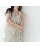 【ナチュラル ビューティー ベーシック/NATURAL BEAUTY BASIC】のリネンライクツイルシリーズ ベスト ライトカーキ|ID: prp329100004541053 ipo3291000000032660697