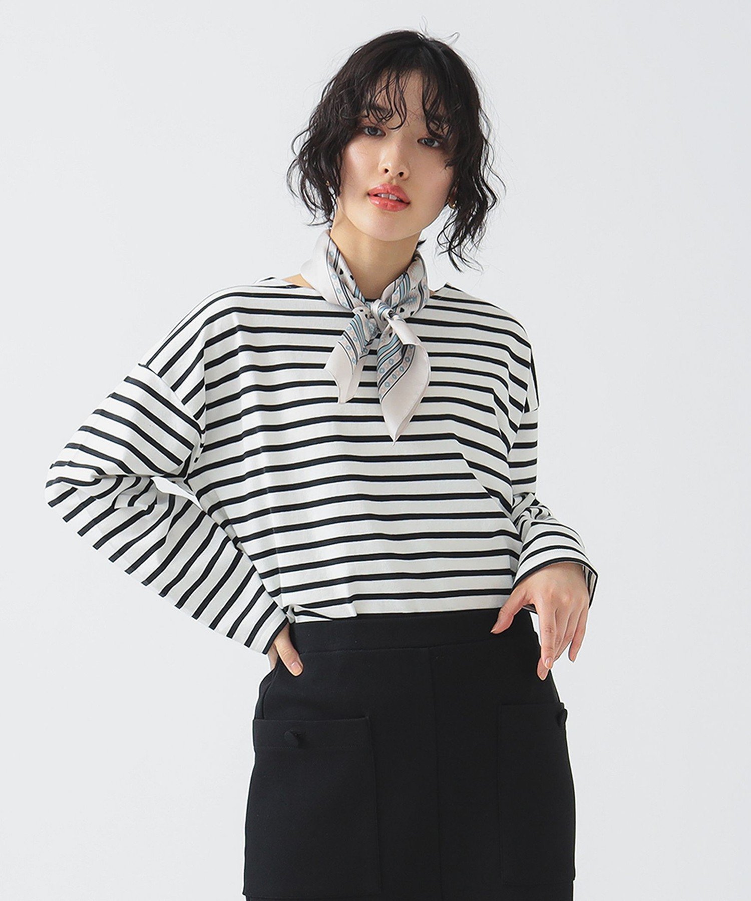 【ビーミングライフストアバイビームス/B:MING LIFE STORE by BEAMS】のボーダー ロングスリーブ Tシャツ 25SS ウォッシャブル インテリア・キッズ・メンズ・レディースファッション・服の通販 founy(ファニー) 　ファッション　Fashion　レディースファッション　Fashion for Women　トップス・カットソー　Cut & Sew Tops　シャツ・ブラウス・オフィスカジュアル　Elegant Blouses & Button-Ups　ロングTシャツ・Tシャツ　Longline T-Shirts & Tees　インナー　Innerwear　ウォッシャブル　Machine Washable　春　Spring　カットソー　Cut and Sewn Top　今季　This Season, Current Season　シンプル　Simple, Minimal　ジャケット　Jacket, Outerwear　スリーブ　Sleeve, Long Sleeve / Short Sleeve　デコルテ　Décolleté, Neckline　定番　Standard, Basic Item　ベーシック　Basic, Essential　ボーダー　Border, Stripe　ロング　Long, Long-Length　おすすめ　Recommended / Our Picks　2025年　2025　2025春夏・S/S　Spring/Summer 2025 SS25　OFF_WHITE*BLACK|ID: prp329100004541055 ipo3291000000033562425