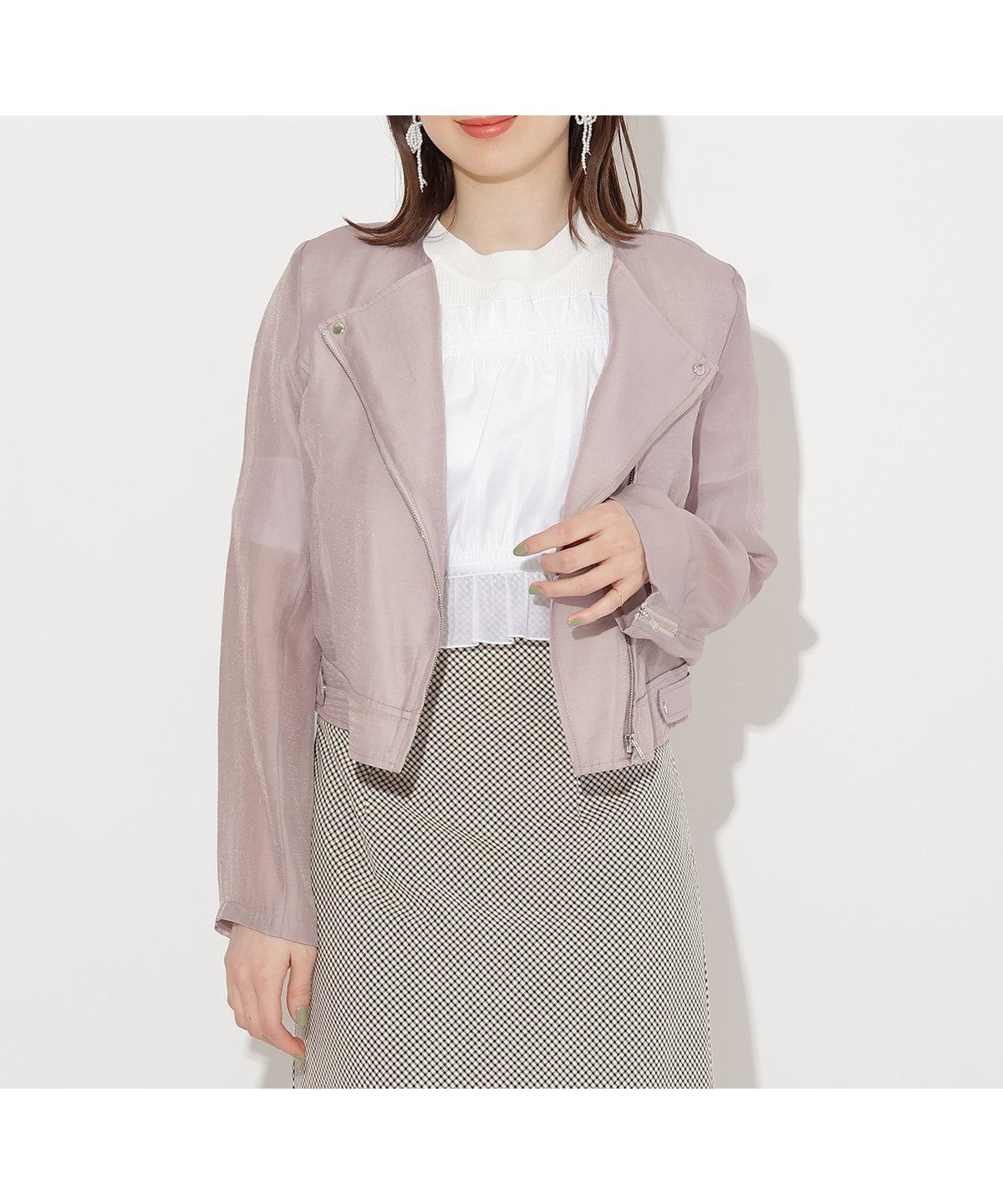 【ウィルセレクション/WILLSELECTION】のシアーライダースジャケット インテリア・キッズ・メンズ・レディースファッション・服の通販 founy(ファニー) 　ファッション　Fashion　レディースファッション　WOMEN　アウター　Coat Outerwear　ジャケット　Jackets　ライダース　Riders Jacket　おすすめ　Recommend　コンパクト　Compact　シアー　Sheer　シンプル　Simple　ダウン　Down　フェミニン　Feminine　ライダースジャケット　Riders Jacket　エレガント 上品　Elegant　夏　Summer　春　Spring　S/S・春夏　Ss・Spring/Summer　軽量　Lightweight　ピンク|ID: prp329100004541056 ipo3291000000032391431