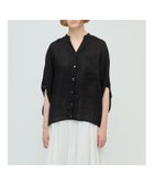 【マーコート/MARcourt】のmizuiro ind リネンスタンドカラーコクーンシャツ ブラック|ID: prp329100004541057 ipo3291000000032726271