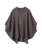 【マーコート/MARcourt】のmizuiro ind リネンスタンドカラーコクーンシャツ ダークグレー|ID: prp329100004541057 ipo3291000000032726277