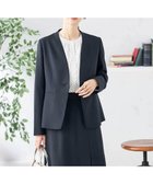 【アー ヴェー ヴェー/a.v.v】の【洗える/ストレッチ/UVカット】麻調ストレッチノーカラージャケット ネイビー|ID: prp329100004541067 ipo3291000000032749242