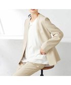 【アー ヴェー ヴェー/a.v.v】の【洗える/ストレッチ/UVカット】麻調ストレッチノーカラージャケット ベージュ|ID: prp329100004541067 ipo3291000000032749244