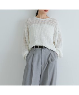 【アーバンリサーチ/URBAN RESEARCH】の『WEB/一部店舗限定カラー』透かし柄ルーズニット 人気、トレンドファッション・服の通販 founy(ファニー) ファッション Fashion レディースファッション Fashion for Women トップス・カットソー Cut & Sew Tops ニット Knit Tops & Sweaters 2025年 2025 2025春夏・S/S Spring/Summer 2025 SS25 スラックス Slacks, Dress Pants バランス Balance, Style Balance ルーズ Loose, Oversized 夏 Summer 定番 Standard, Basic Item S/S・春夏 SS, Spring/Summer, Warm Season 透かし Cut-Out, Lacework |ID:prp329100004541097