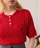 【その他のブランド/Other】のU.S. POLO ASSN./限定商品 ロイヤルケーブル ニットポロシャツ 半袖 RED|ID: prp329100004541107 ipo3291000000032674279