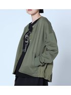 【ラシュッド/LASUD】のスナップボタンノーカラーライトブルゾン カーキ|ID: prp329100004541145 ipo3291000000032661158