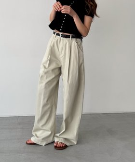 【キャナルジーン/CANAL JEAN】のEl mar ベルト付ツイルタックパンツ 人気、トレンドファッション・服の通販 founy(ファニー) ファッション Fashion レディースファッション WOMEN パンツ Pants ベルト Belts コンパクト Compact ストレート Straight ダブル Double バランス Balance ポケット Pocket |ID:prp329100004541170