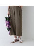 【ヒューマンウーマン/HUMAN WOMAN】のクールマックス綿麻短丈ワイドパンツ カーキ|ID: prp329100004541624 ipo3291000000032664964