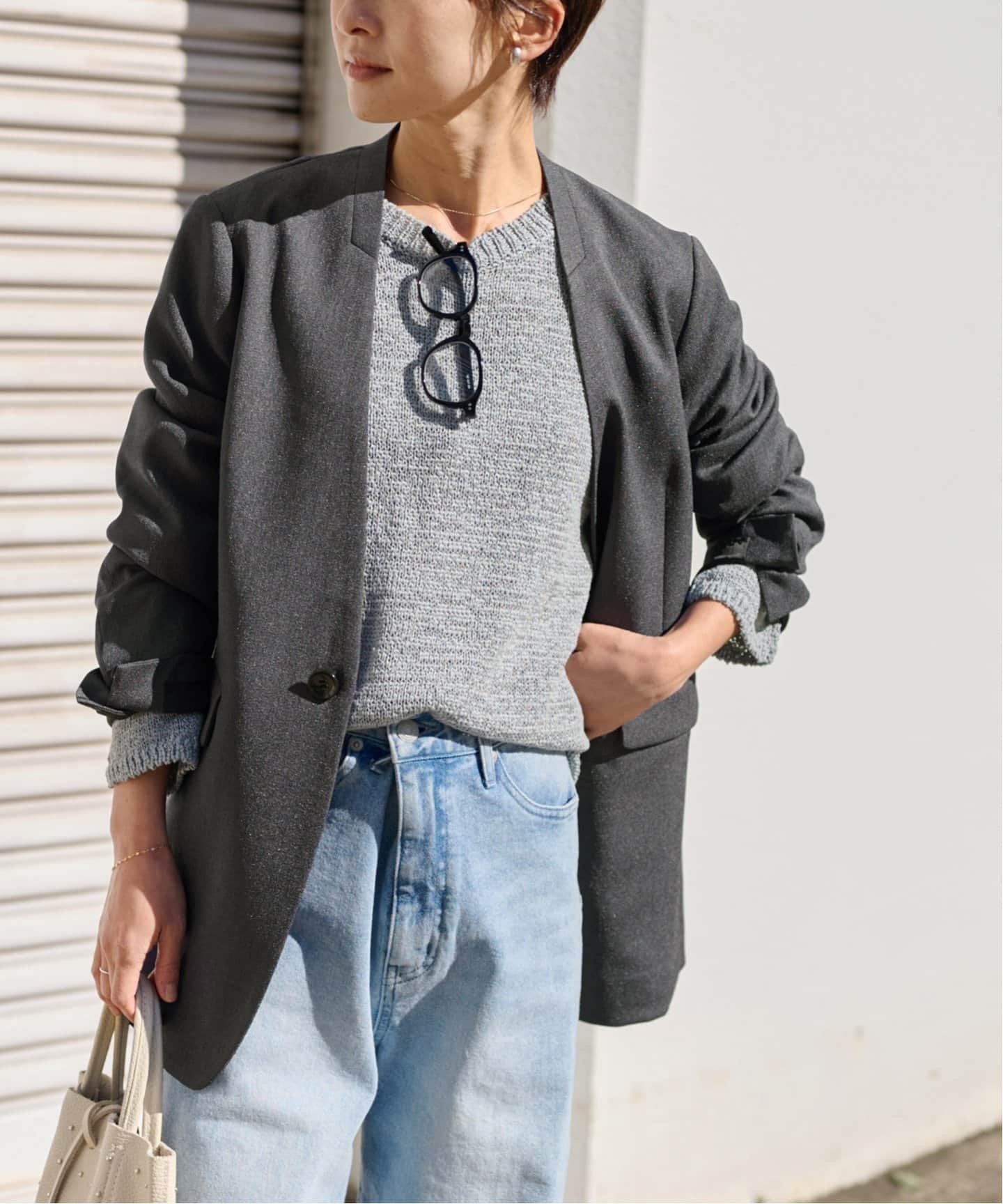 【ジャーナルスタンダード レリューム/JOURNAL STANDARD relume】の《追加》LINYツイルノーカラージャケット インテリア・キッズ・メンズ・レディースファッション・服の通販 founy(ファニー) 　ファッション　Fashion　レディースファッション　Ladies' Fashion Online　アウター　Coat Outerwear　ジャケット　Jackets　ノーカラージャケット　No Collar Leather Jackets　2025年　2025　2025春夏・S/S　Ss,Spring/Summer,2025　グレー|ID: prp329100004541626 ipo3291000000032628834