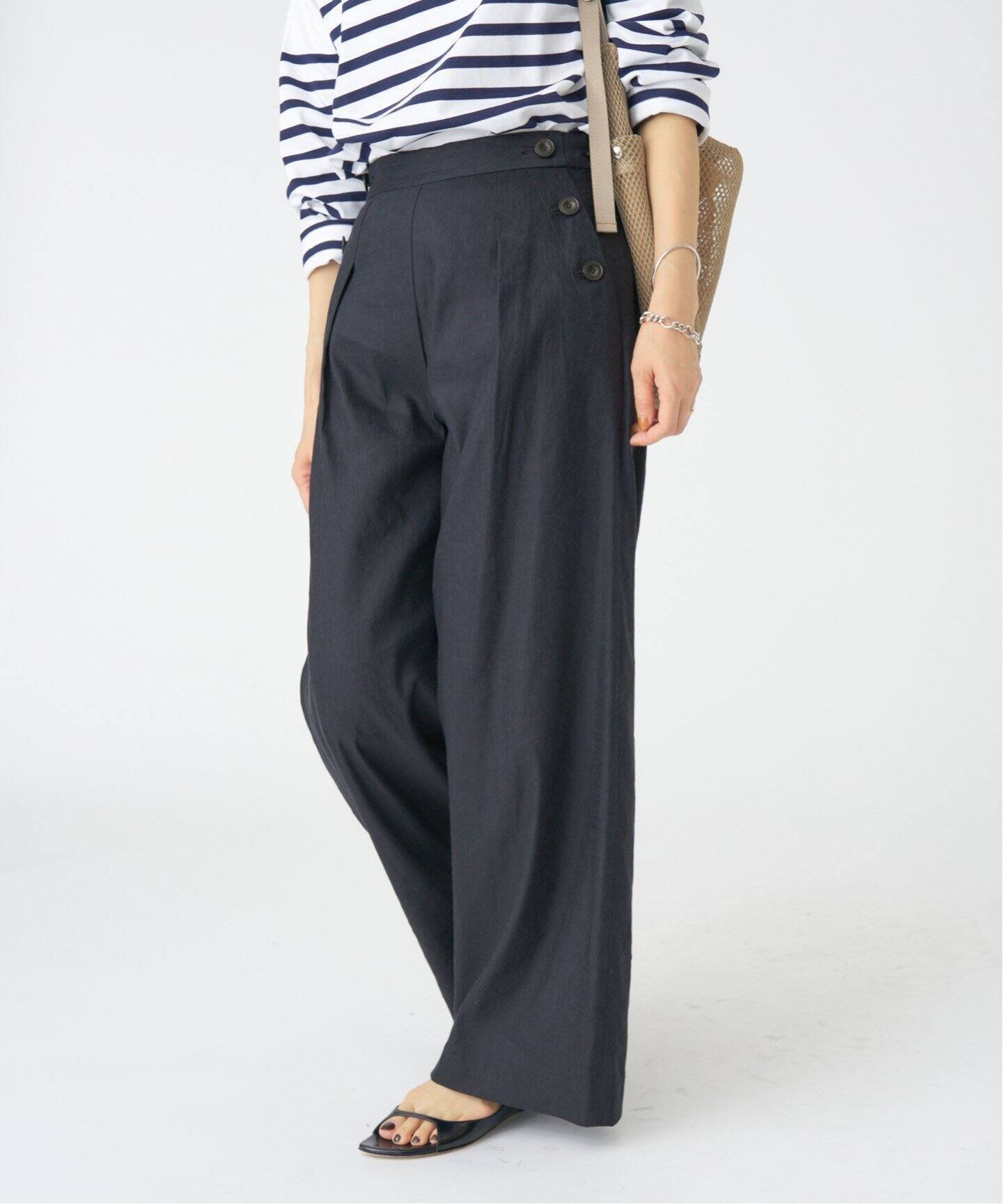 【イエナ/IENA】のリネンストレッチ マリンパンツ インテリア・キッズ・メンズ・レディースファッション・服の通販 founy(ファニー) 　ファッション　Fashion　レディースファッション　WOMEN　パンツ　Pants　ストレッチ　Stretch　リネン　Linen　ネイビー|ID: prp329100004541706 ipo3291000000032239874