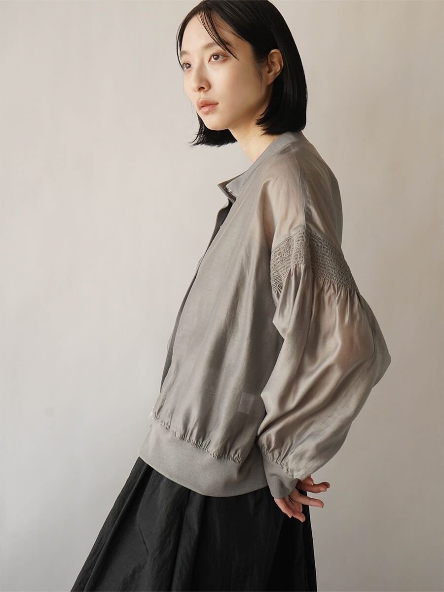 【ラシュッド/LASUD】のパフスリーブシアーブルゾン インテリア・キッズ・メンズ・レディースファッション・服の通販 founy(ファニー) 　ファッション　Fashion　レディースファッション　Fashion for Women　アウター　Coat / Outerwear Collection　ブルゾンジャケット・スポーティアウター　Blouson Jackets　おすすめ　Recommended / Our Picks　シアー　Sheer, See-Through　フォルム　Silhouette, Form　ブルゾン　Blouson, Bomber Jacket　ボトム　Bottoms, Lower Wear　エレガント 上品　Elegant　グレージュ|ID: prp329100004541713 ipo3291000000032449484