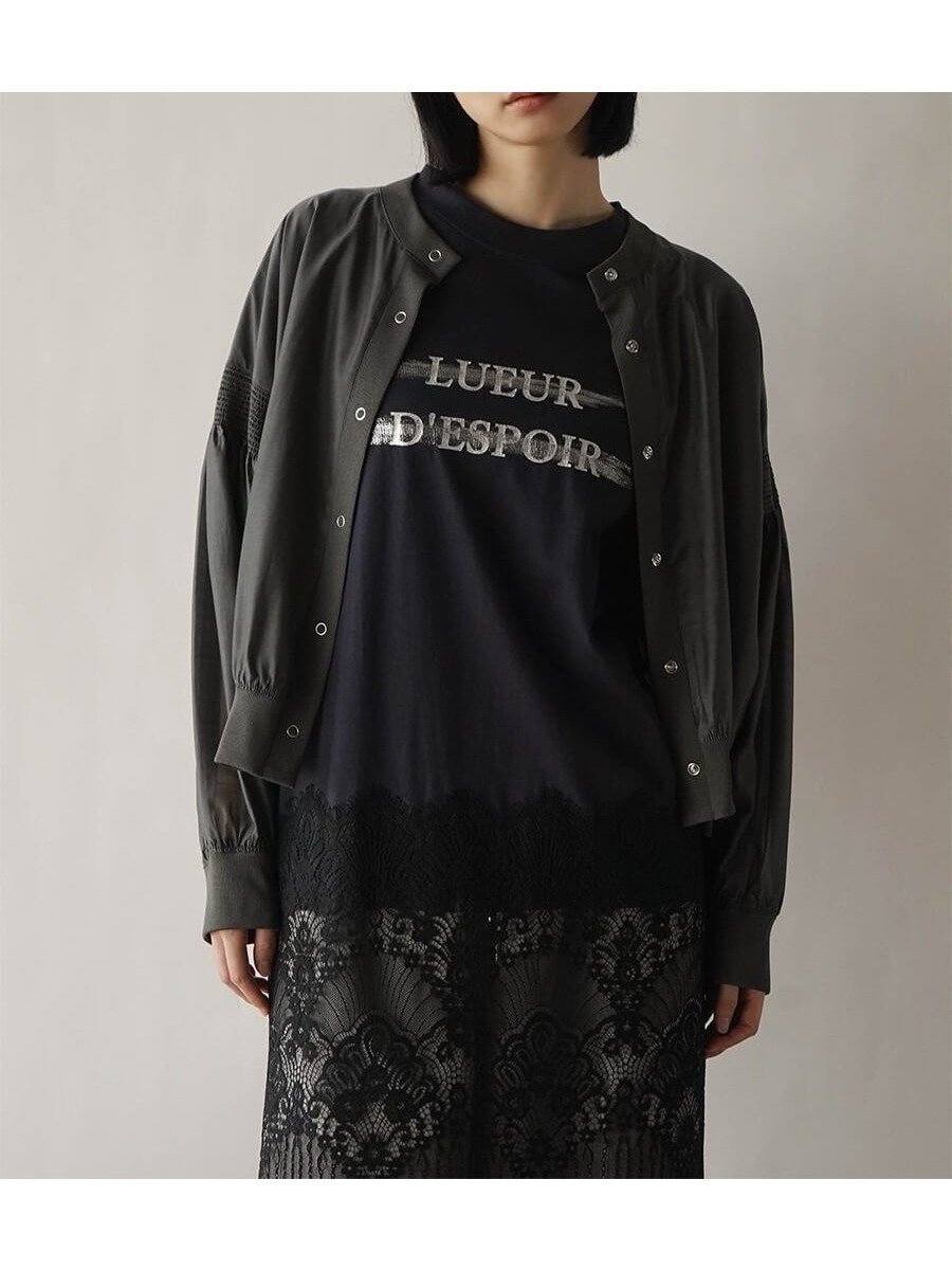 【ラシュッド/LASUD】のパフスリーブシアーブルゾン インテリア・キッズ・メンズ・レディースファッション・服の通販 founy(ファニー) 　ファッション　Fashion　レディースファッション　Fashion for Women　アウター　Coat / Outerwear Collection　ブルゾンジャケット・スポーティアウター　Blouson Jackets　おすすめ　Recommended / Our Picks　シアー　Sheer, See-Through　フォルム　Silhouette, Form　ブルゾン　Blouson, Bomber Jacket　ボトム　Bottoms, Lower Wear　エレガント 上品　Elegant　チャコールグレー|ID: prp329100004541713 ipo3291000000032449486