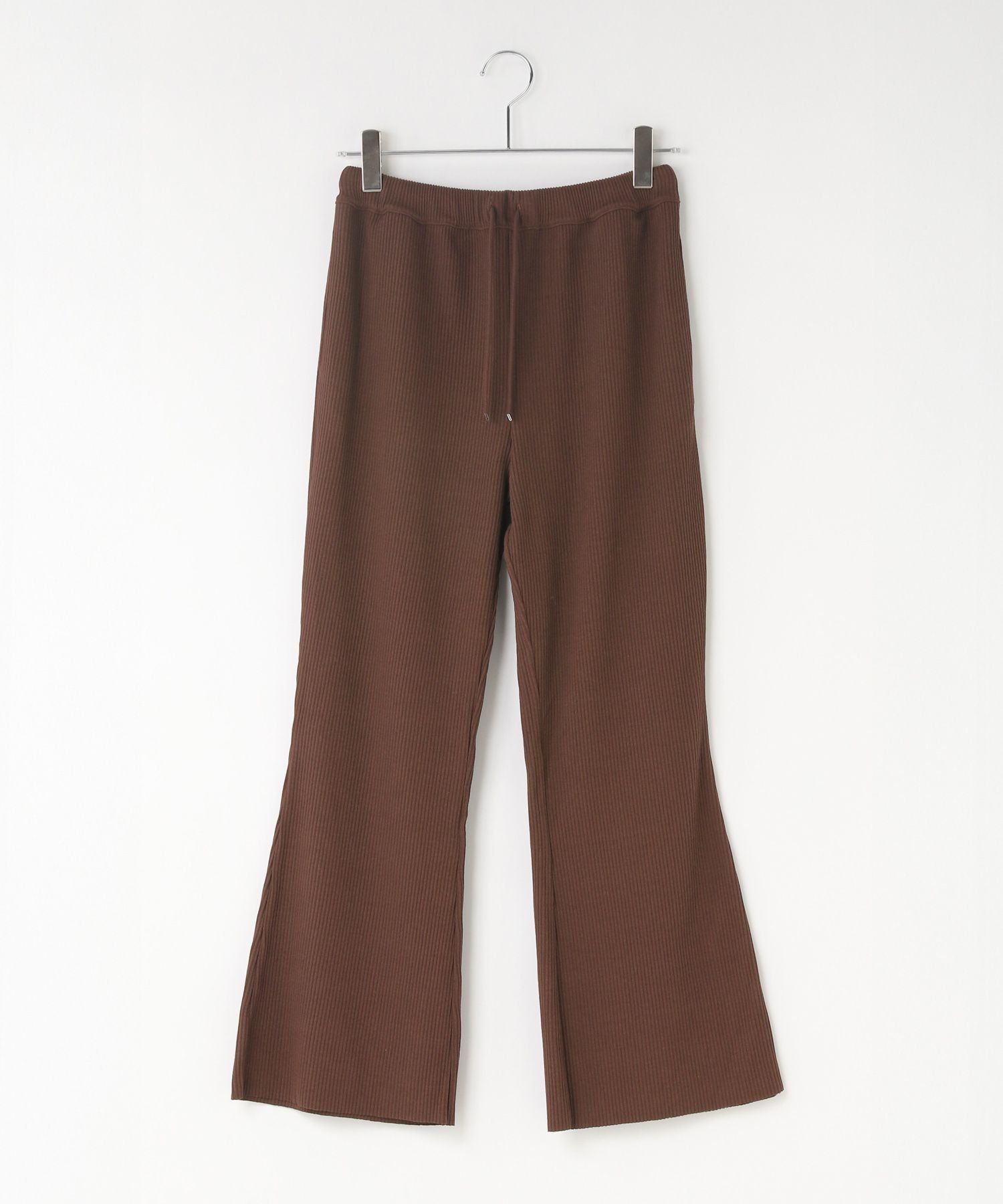【ローリーズファーム/LOWRYS FARM】のカットリブセミフレアパンツ インテリア・キッズ・メンズ・レディースファッション・服の通販 founy(ファニー) 　ファッション　Fashion　レディースファッション　WOMEN　パンツ　Pants　おすすめ　Recommend　シンプル　Simple　チュニック　Tunic　フレア　Flare　吸水　Water Absorption　抗菌　Antibacterial　ブラウン|ID: prp329100004541716 ipo3291000000032089344