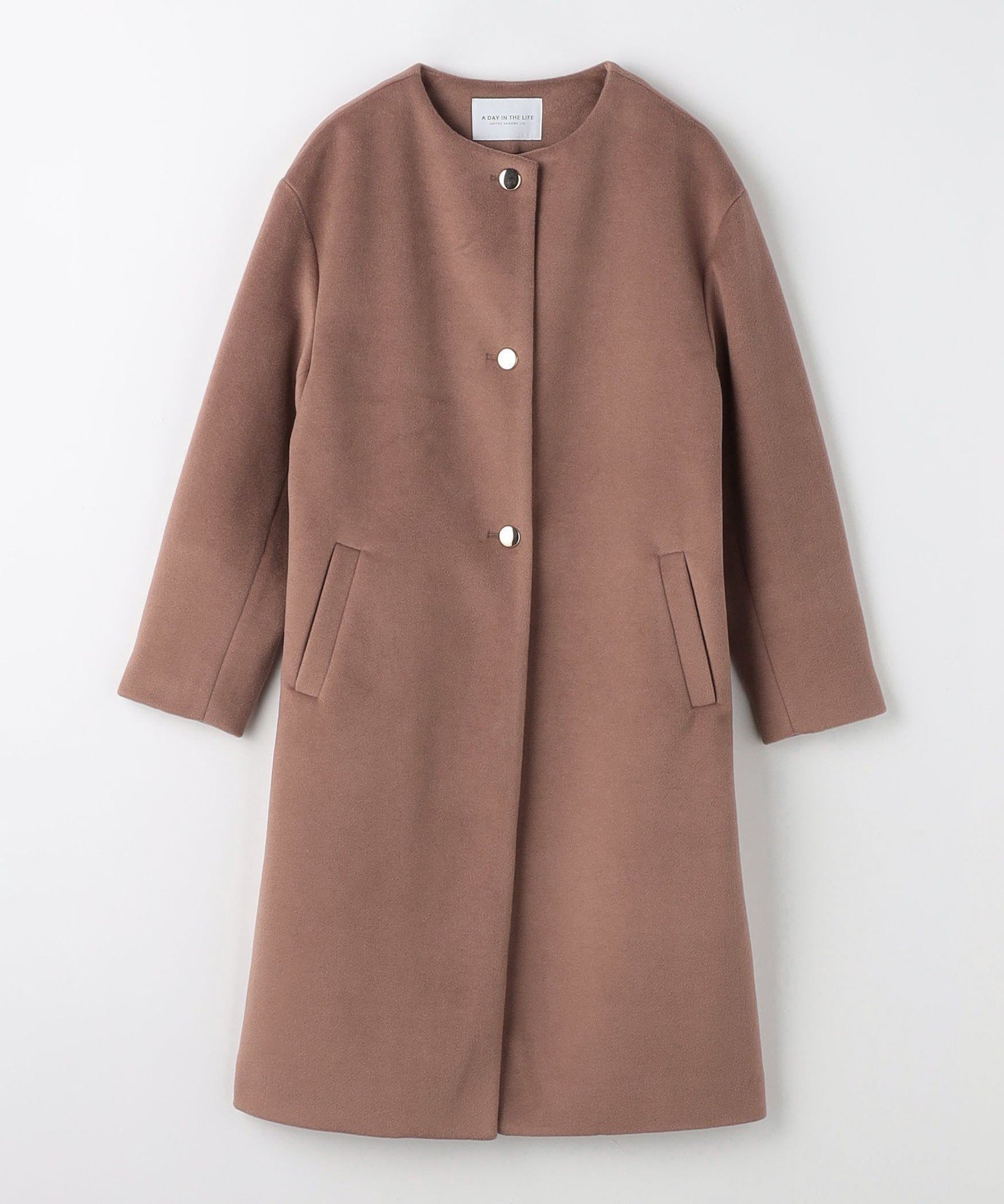 【その他のブランド/Other】のニットモッサ ノーカラーコート A DAY IN THE LIFE 人気、トレンドファッション・服の通販 founy(ファニー) 　ファッション　Fashion　レディースファッション　WOMEN　アウター　Coat Outerwear　コート　Coats　シンプル　Simple　スポーティ　Sporty　ダウン　Down　マフラー　Scarf　メタル　Metal　メルトン　Melton　 other-1|ID: prp329100004541769 ipo3291000000032089694