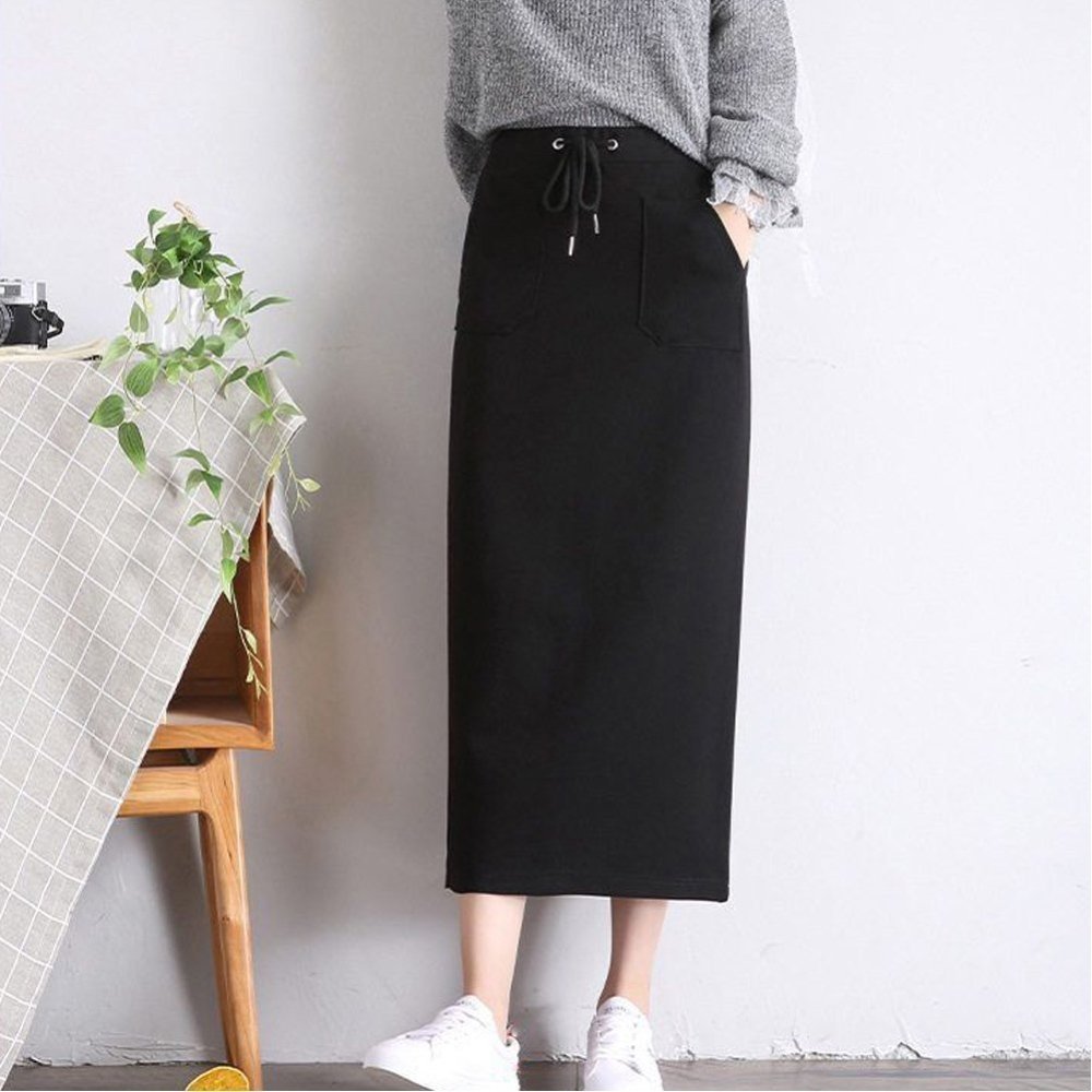 【ミニミニストア/miniministore】のスリット入り ロングスカート インテリア・キッズ・メンズ・レディースファッション・服の通販 founy(ファニー) 　ファッション　Fashion　レディースファッション　WOMEN　スカート　Skirt　ロングスカート　Long Skirt　シンプル　Simple　ストレッチ　Stretch　スリット　Slit　スリム　Slim　タイトスカート　Tight Skirt　ポケット　Pocket　ミモレ　Mimore　ロング　Long　無地　Plain Color　ブラック|ID: prp329100004541776 ipo3291000000032189857