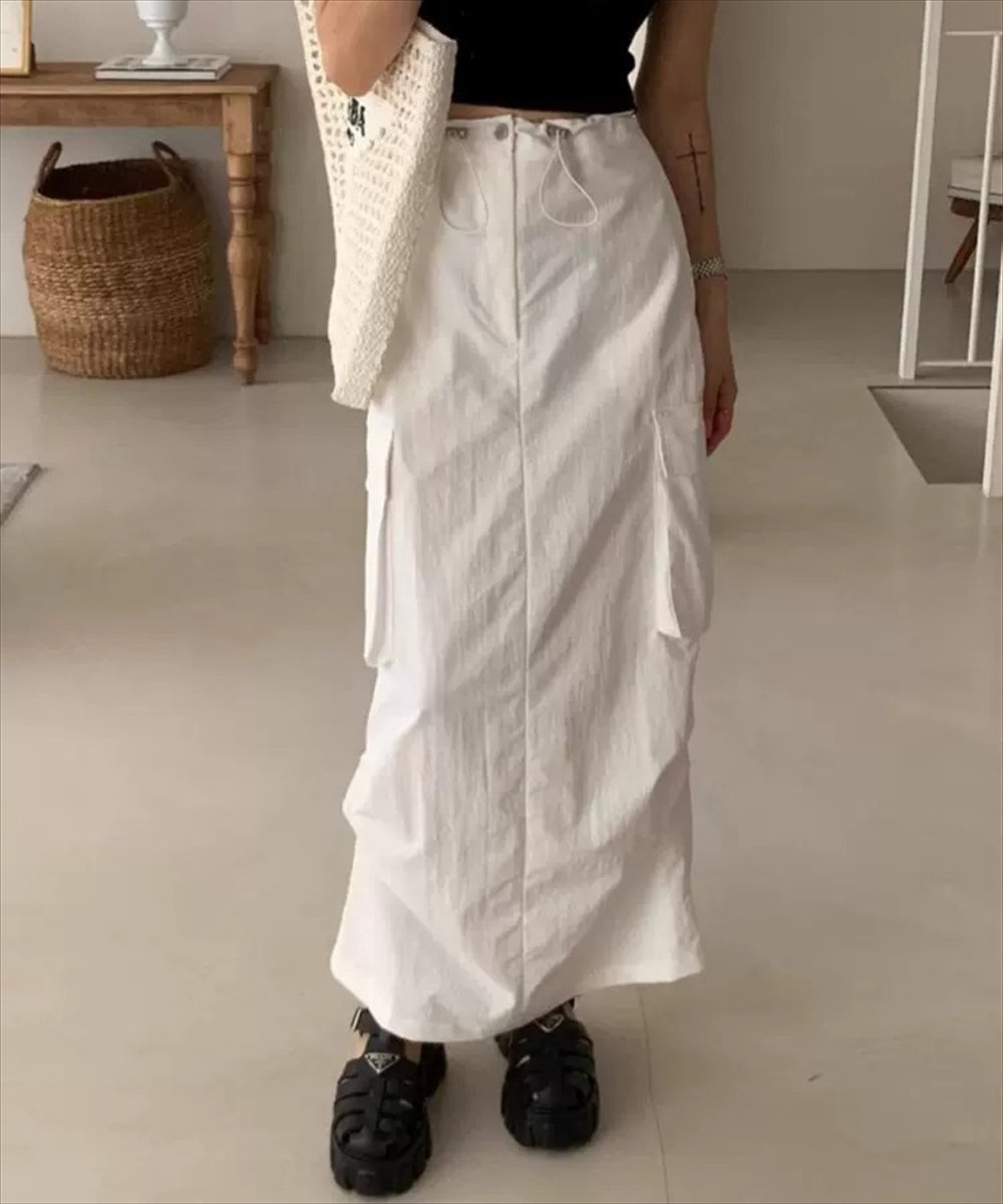 【その他のブランド/Other】のドロストカーゴロング丈スカート 人気、トレンドファッション・服の通販 founy(ファニー) 　ファッション　Fashion　レディースファッション　WOMEN　スカート　Skirt　スリット　Slit　トレンド　Trend　ドローコード　Draw Cord　フラップ　Flap　ポケット　Pocket　ロング　Long　 other-1|ID: prp329100004541801 ipo3291000000032089982