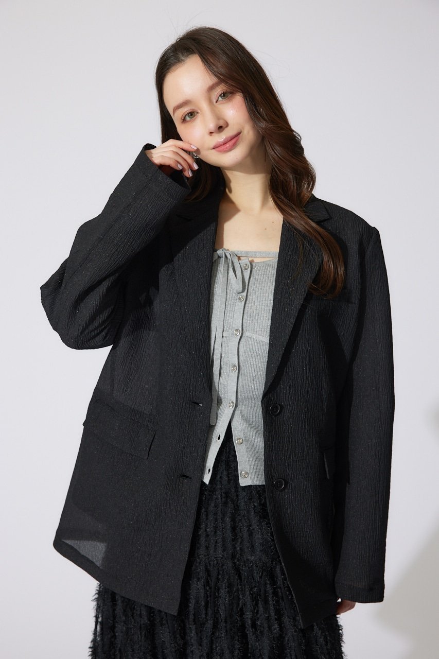 【リエンダ/rienda】のシングルテーラードライトジャケット インテリア・キッズ・メンズ・レディースファッション・服の通販 founy(ファニー) 　ファッション　Fashion　レディースファッション　WOMEN　アウター　Coat Outerwear　ジャケット　Jackets　おすすめ　Recommend　インナー　Inner　オケージョン　Occasion　シアー　Sheer　ポケット　Pocket　再入荷　Restock/Back In Stock/Re Arrival　BLK|ID: prp329100004541804 ipo3291000000032250735