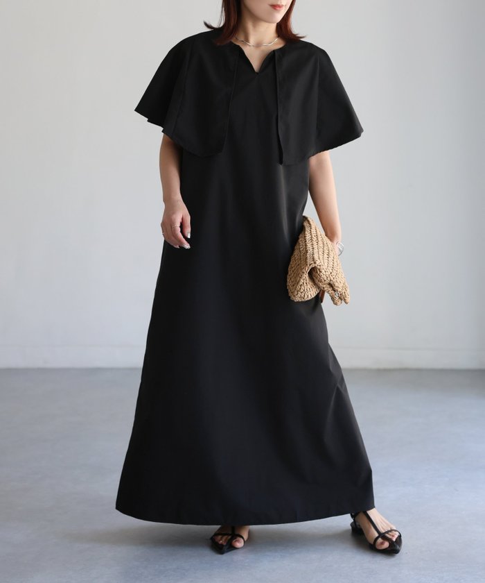 【リベリー/Riberry】のブロードケープワンピース インテリア・キッズ・メンズ・レディースファッション・服の通販 founy(ファニー) https://founy.com/ ファッション Fashion レディースファッション WOMEN ワンピース Dress おすすめ Recommend エレガント 上品 Elegant シューズ Shoes シンプル Simple スニーカー Sneakers トレンド Trend ノースリーブ No Sleeve バレエ Ballet ポケット Pocket ミュール Mule 楽ちん Easy |ID: prp329100004541820 ipo3291000000032090137